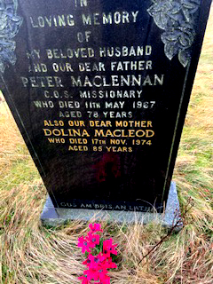 Photo of headstones/Peter Maclennan d1967 hdstn Laxay cem (Lochs)